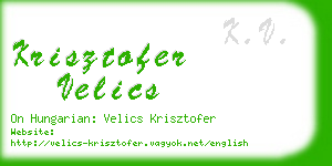 krisztofer velics business card